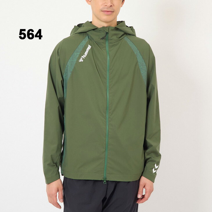 APWORLDの送料無料 ヒュンメル トレーニングジャケット 長袖 メンズ hummel ウーブンフーディ フルジップ スポーツウエア アウター 薄手 ジャージ はっ水 撥水 ストレッチ サッカー フットサル 男性 フード付きジャケット ブランド アパレル/HAW2182｜アングル2
