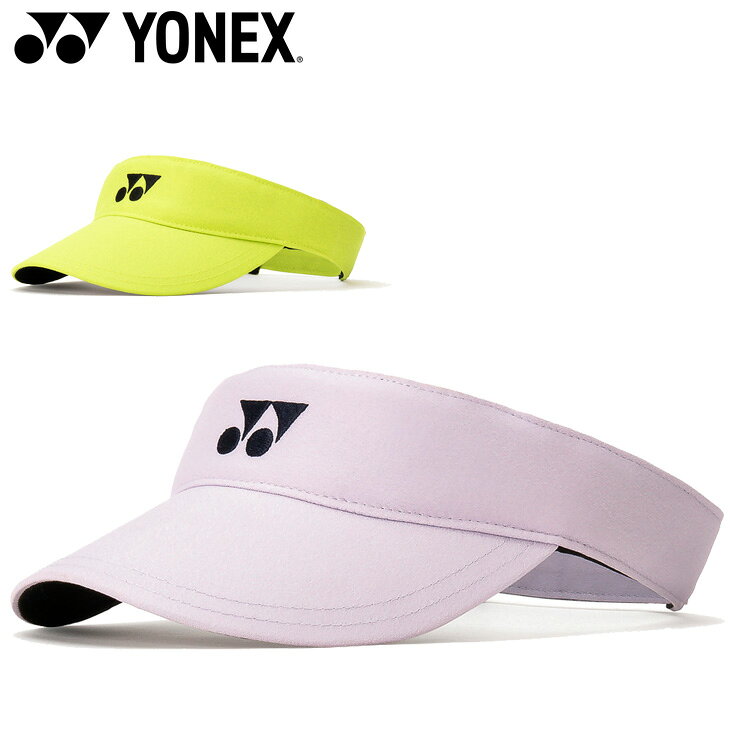◆ 商品詳細情報 ◆ ブランド ヨネックス YONEX 商品番号 40113- カラー (510)ペールライラック (680)フレッシュライム サイズ F 素材 ポリエステル100% 原産国 ベトナム製 ◆画像のカラーについて◆ 商品画像のカラーにつきましては、PC、モバイルなど閲覧環境等により実物のカラーと多少異なることもございます。 予めご理解のうえご注文を賜りますようお願いいたします。 ギフト対応 ※メーカー希望小売価格はメーカーサイトに基づいて掲載しています (記載価格が税抜き価格になっている場合もございます)【ヨネックス YONEX / レディース / サンバイザー】 ◆　商　品　説　明 ◆ □□□当店で販売しております商品はすべて【正規取扱品】です□□□ ヨネックス(YONEX)から、レディース用サンバイザー です。 UVカット機能を搭載したワンポイントロゴのシンプルなデザイン。 背面マジックテープ方式でフィット感の調整可能です。 ◯UVカット：太陽光を効果的に遮断し、肌に有害な紫線をカットします。 ◯背面マジックテープ方式