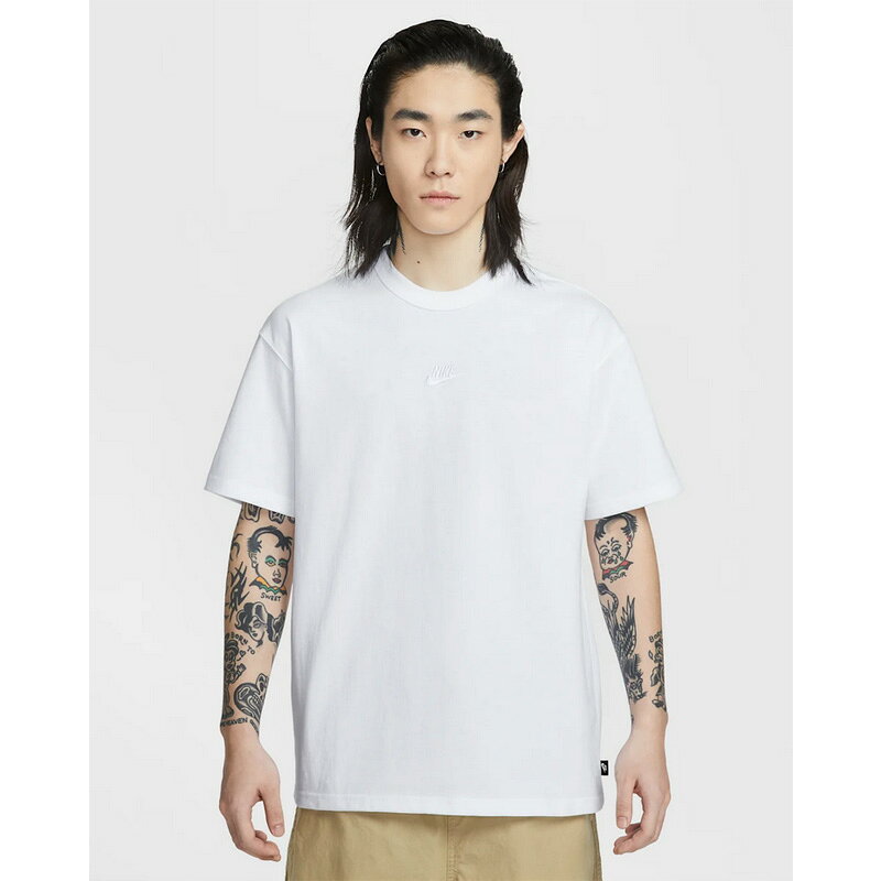樂天商城 - 送料無料 ナイキ 半袖 Tシャツ メンズ NIKE プレミアム エッセンシャル 厚手 白Tシャツ ホワイト 男性 ルーズ コットンTシャツ 半袖シャツ クールネック トップス ワンポイント 刺繍ロゴ スポーツTシャツ 綿100％ 服 メンズウエア ブランド アパレル/IH1122-100