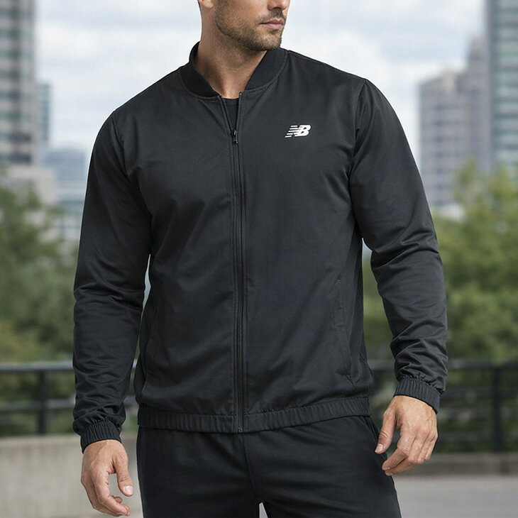 送料無料 ニューバランス ウィンドブレーカー メンズ Newbalance ストレッチウーブン ボンバージャケット 長袖 裏メッシュ アウター 吸汗速乾 ドライ...
