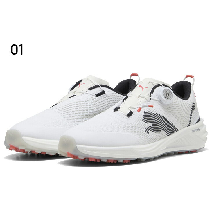 送料無料 プーマ ゴルフシューズ メンズ 3E相当 スパイクレスシューズ PUMA GOLF シャドウキャットニトロ 2.0 ディスク 男性用 超軽量 防水メッシュ ゴルフ靴 ダイヤル式 ローカット ブランド 紳士用 スポーツシューズ クツ くつ/312991