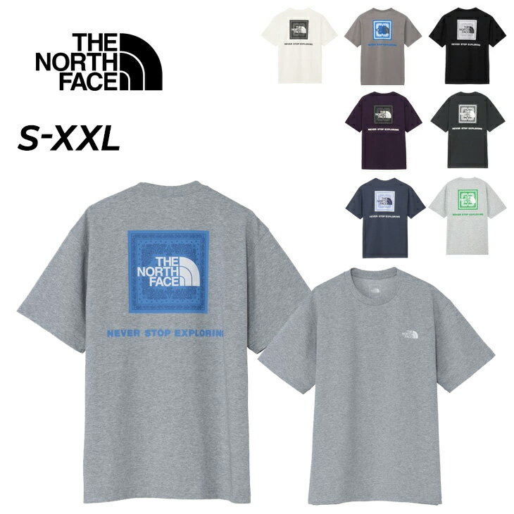 樂天商城 - 送料無料 ザ・ノース・フェイス 半袖 Tシャツ メンズ THE NORTH FACE バンダナスクエアロゴティー 速乾 アウトドアウェア キャンプ デイリー カジュアル クルーネック バックプリント メンズウエア 半袖シャツ トップス 服 ブランド アパレル/NT32446