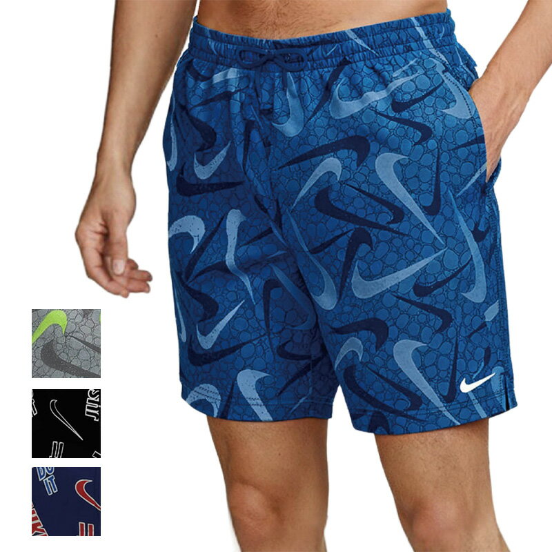 Free Shipping! Nike Men's Swim Shorts, US Size, with Inner Shorts, NIKE SWIM Breaker Multi-Print 7 Volley Shorts, All-Over Print, Surf Shorts, Men's Beach Trunks, Swimwear, Swimming, Beach, Marine Sports, Men's Swimwear, Brand Nike Apparel/NESSG550 [Non-returnable]