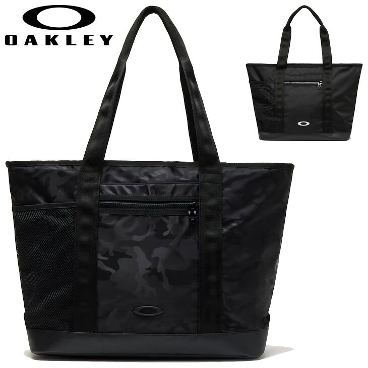 ◆ 商品詳細情報 ◆ ブランド オークリー OAKLEY 商品番号 FOS901984 カラー (022)ブラック/ホワイト (062)ブラックカモ サイズ W39cm×H34cm×D20cm 素材 ポリエステル100％ 原産国 ベトナム製 ◆画像のカラーについて◆ 商品画像のカラーにつきましては、PC、モバイルなど閲覧環境等により実物のカラーと多少異なることもございます。 予めご理解のうえご注文を賜りますようお願いいたします。 ギフト対応 ※メーカー希望小売価格はメーカーサイトに基づいて掲載しています (記載価格が税抜き価格になっている場合もございます)【オークリー OAKLEY / トートバッグ】 ◆　商　品　説　明 ◆ □□□当店で販売しております商品はすべて【正規取扱品】です□□□ オークリー(OAKLEY)から、トートバッグ「Enhance LT Tote 9.0」です。 撥水加工を施した耐久性の高いポリエステル素材を採用したトートバッグ。 メイン収納にはラップトップポケットとファスナーポケットを搭載。 フロントのメッシュポケットにはペットボトルが収納でき、 ファスナーポケットにはアイウェアが収納出来るデザイン。 ●サイズ：W39cm×H34cm×D20cm