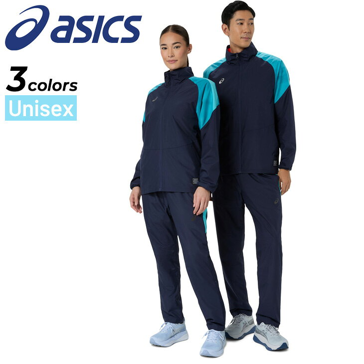 ASICS ウィンドブレーカー 青/黒 楽天市場】アシックスウインドブレーカー（スポーツウェア
