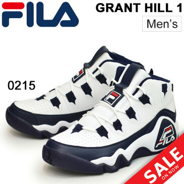 【全品P5倍★24時間限定★6月14日(日)0時〜】スニーカー メンズ シューズ フィラ FILA グラントヒル1 GRANT HILL 1 ミッドカット 天然皮革 レザー スポーティ カジュアル ストリート バッシュスタイル ロゴ 男性用 紳士靴 くつ/F0410