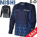 長袖Tシャツ メンズ レディース ニシ NISHI/スポーツウェア ランニング ジム マラソン ジョギング 速乾 トレーニング 陸上 練習着 トップス/2811A058