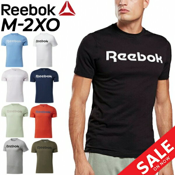 メール便1点までOK★リーボック Reebok /メンズ 半袖Tシャツ Tシャツ 半袖 メンズ リーボック Reebok グラフィックシリーズ リニア ロゴ Tシャツ/スポーツウェア 男性 スリムフィット トレーニング ジム ランニング ジョギング トップス/IEH24