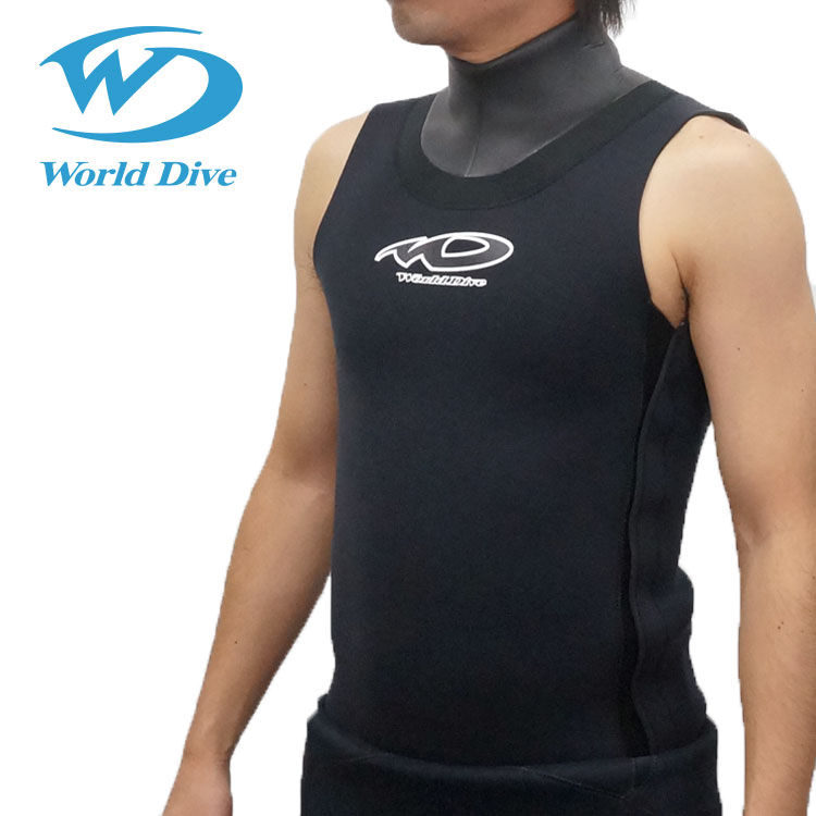 ウェットスーツ セミドライ メンズ 防寒 インナー ベスト Worlddive ワールドダイブ 2m ...