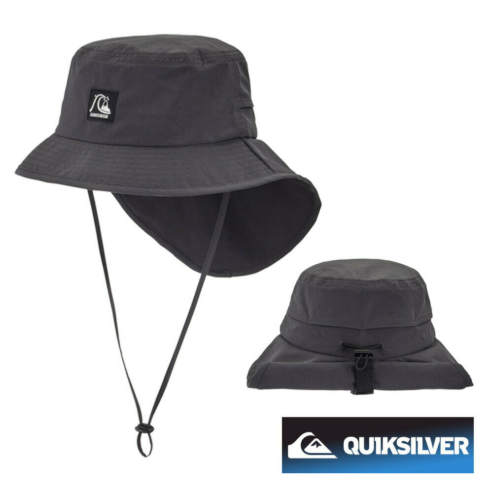 QUIKSILVER クイックシルバー ハット サーフハット サファリハットビーチハット サーフキャップ サーフィン メンズ はっ水 あご紐 軽量コンパクト UPF50+ 56 ～ 59 cm QSA241711 UV SURFTRIP HAT