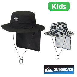 QUIKSILVER クイックシルバー ハット サーフハット サファリハット ビーチハット サーフキャップ サーフィン キッズ 子ども 男の子 子供 UPF50 52 ～ 55cm KSA241712 BOY UV WATER BEACH HAT