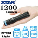 【P10倍セール】水中ライト ダイビング LED ダイビングライト 防水 コンパクト ハンディライト 充電式 D20 press 1200 (電池 充電器なし ) XTAR エクスター