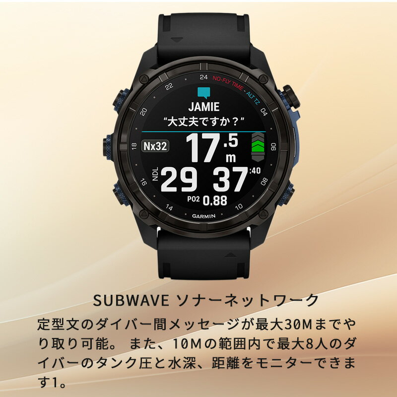 GARMIN �����֥���ԥ塼�� Descent MK3i 51mm �����ߥ� GPS��¢ ���ż� ���顼�ǥ����ץ쥤 Bluetooth ���ޥ�Ϣ�� �ޥ�����ݡ��� ���ޡ��ȥ����å� Suica�б� �����ӥ� ����ԥ塼�� ������������֥���ԥ塼��