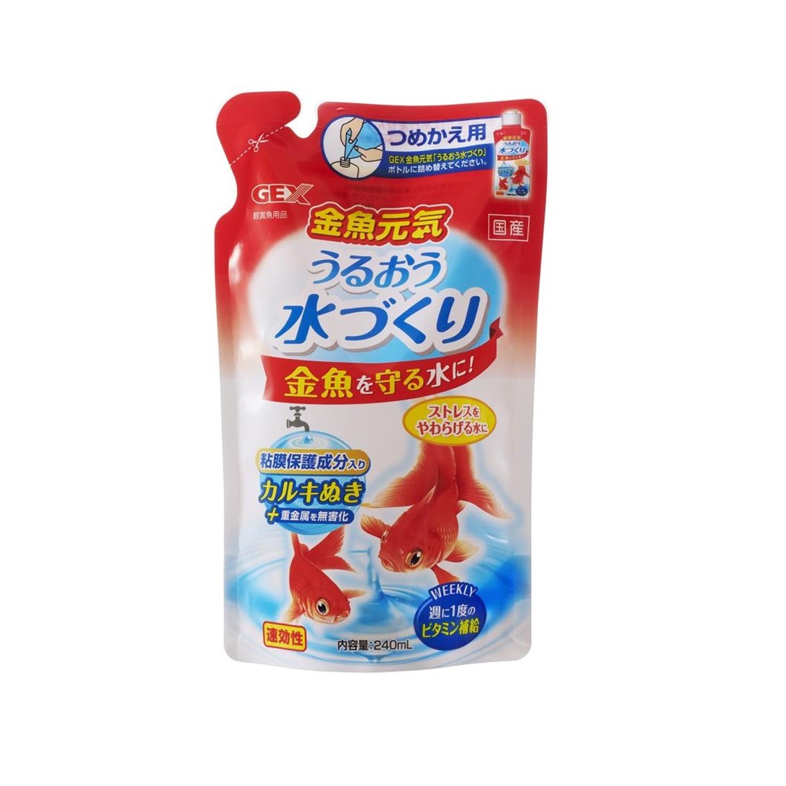 GEX 金魚元気 ジェックス 金魚元気うるおう水づくり 詰替用 240ml