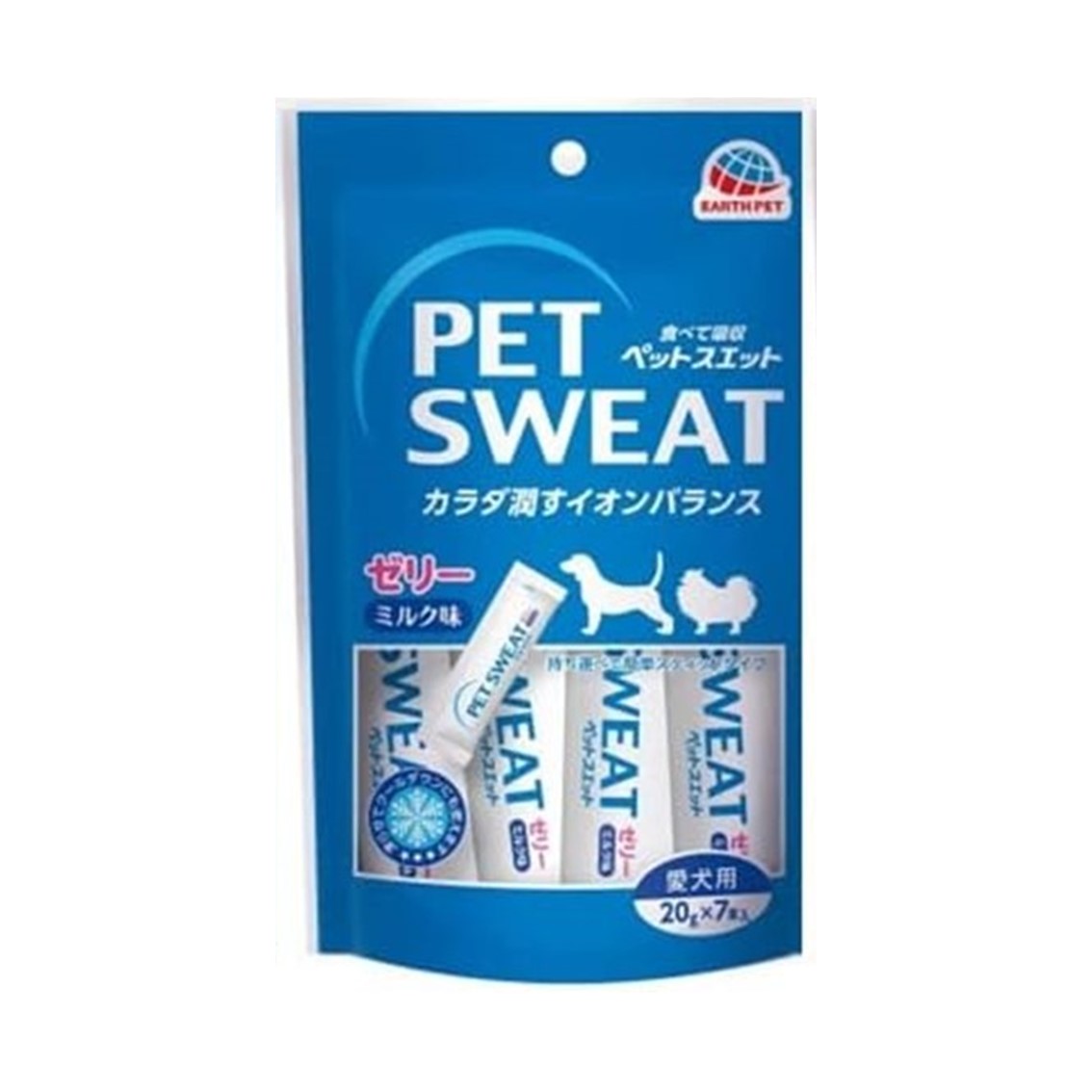 アースペット ペットスエットゼリー クランベリープラス ミルク味 愛犬用 ドッグフード 犬 水分補給 ゼリー 小分け ミルク風味 犬用ゼリー 犬用 ゼリースティック 犬のおやつ 健康維持 いぬおやつ スティックゼリー 持ち運び 散歩 アウトドア 携帯 日本製