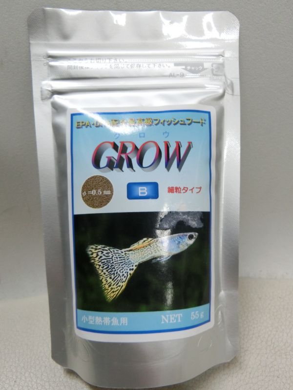 商品説明 AQUA-Fで一番人気のエサです。 GROW 　小型熱帯魚用の細粒タイプです。 内容量は500gです。 元来の熱帯魚フードはつなぎに小麦粉類を使用しています。 ですが、熱帯魚は小麦粉類を消化できません。 GROWのエサは天然の海藻類を使用しているので、 ほとんどを栄養化として吸収します。 上層魚から低層魚まで満遍なく与えることができます。 内容量 日本製 【購入時のご注意事項】 ※ご覧になるパソコンのディスプレイによってカラーは若干異なってまいります。予めご了承下さいませ。