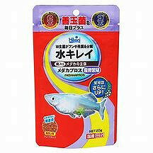 W生菌がフンや残餌を分解して水キレイ！ 善玉菌“ひかり菌”と水質浄化菌“GB菌”を毎日プラス。メス親の体作りに配慮した、生きた菌入りフレークタイプの産卵繁殖専用フード。 産卵数・ふ化率を追求 産卵数、ふ化率を考えた独自のハイカロリー配合により、既存品に比べ、繁殖数がさらにUP。 2. 水の汚れをおさえる “ひかり菌”がメダカの体内から生きたまま排泄されてフンを分解、食べ残しを“GB（ガーベッジバスター）菌”が分解。 3. 無着色で水キレイ 無着色のため水槽水に色素が移りません。 4. 食いつきバツグン 高栄養の厳選原料による、高嗜好性フレークです。 5. 健康的な消化をサポート W生菌が腸内でエサを消化吸収しやすい形に分解。 6. 健康をサポート “ひかり菌”が腸内細菌のバランスを保ちます。 7. 水環境を改善 “ひかり菌”がエロモナス菌など水中の雑菌を抑制。 8. 美しい体色を維持 メダカの鮮やかさを保つため、適切な量のカロチノイドを配合。