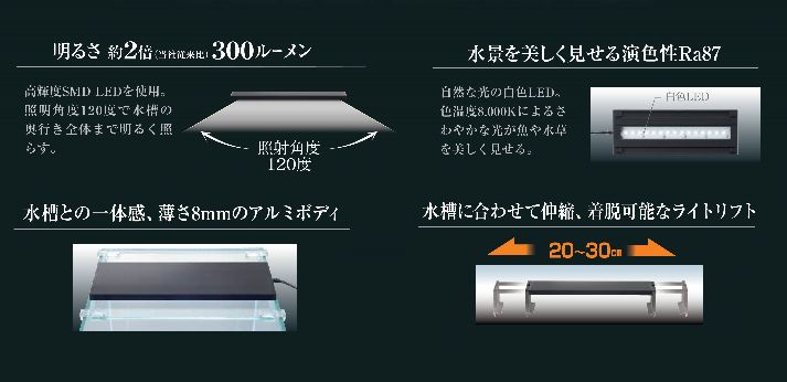 【観賞魚水槽用LEDライト】GEX　LEDライト　クリアLEDパワーX2030　20〜30センチ用 5.5W ≪水槽 熱帯魚 観賞魚 飼育≫