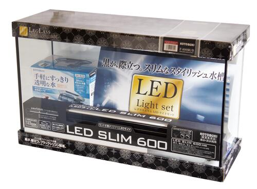 楽天AQUA-F【コトブキ】コトブキ工芸 レグラスF-600SH/B S-LEDライトセットW600×D200×H360（38L） ガラス水槽