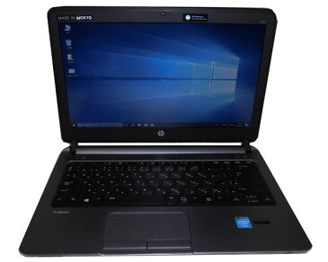 HP ProBook 430 G1 (E6S28AV) Windows10 Pro-64bit 中古ノートパソコン 軽量 Core i3-2955U 1.4GHz/4GB/320GB/光学ドライブなし/WPS Office付き（旧KINGSOFT Office）