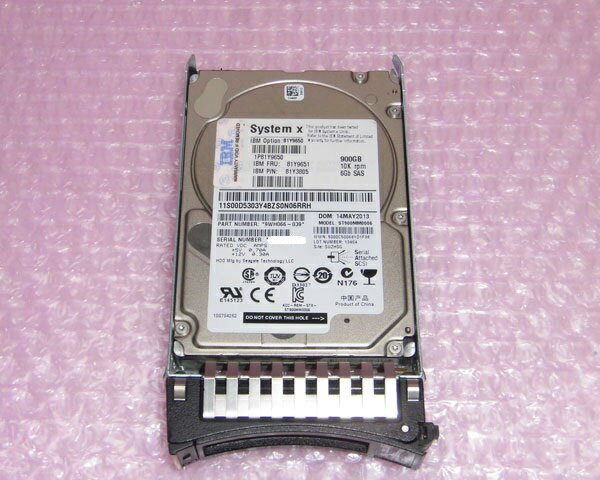 IBM 81Y9651 (81Y3805) 900GB 10K SAS 2.5インチ 中古ハードディスク