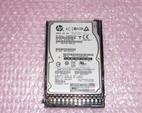 HP 869714-002 (EG000600JWEBH) SAS 600GB 10K 2.5インチ 中古ハードディスク