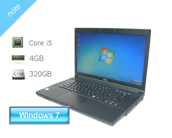 Windows7 Pro 32bit xm LIFEBOOK A573/G (FMVA03002) Core i5-3340M 2.7GHz  4GB HDD 320GB(SATA) DVD}` 15.6C`