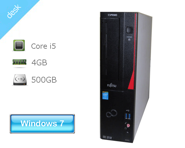 Windows7 Pro 64bit 中古パソコン 富士通 ESPRIMO D583/J (FMVD10009) Core i5-4590 3.3GHz 4GB 500GB DVDマルチ GeForce GT635 省スペース デスクトップPC 本体のみ