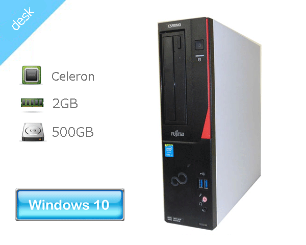 Windows10 Pro 64bit ٻ ESPRIMO D552/KX (FMVD1306MP) Celeron G1840 2.8GHz  2GB HDD 500GB(SATA) DVD-ROM ΤΤ