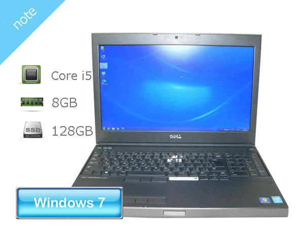 Windows7 Pro 64bit DELL PRECISION M4800 Core i5-4200M 2.5GHz  8GB SSD 128GB DVD-ROM 15.6 եHD(1920x1080) FirePro M5100 Web