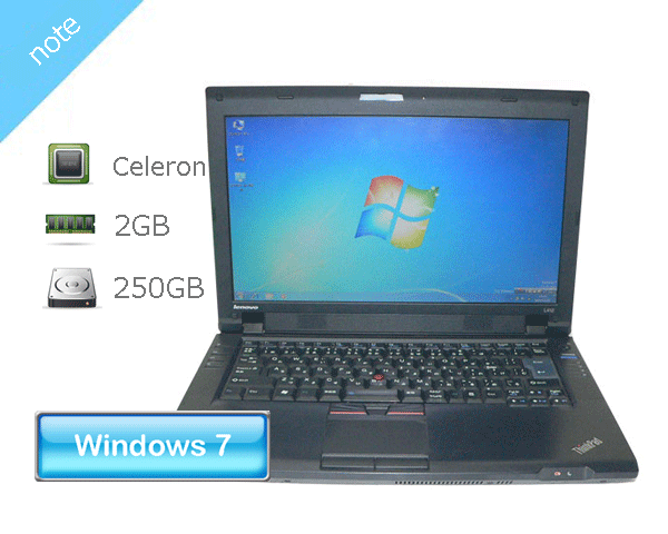 Windows7 Pro 32bit Lenovo ThinkPad L412 4403-RR1 Celeron P4600 2.0GHz  2GB HDD 250GB(SATA) DVD-ROM