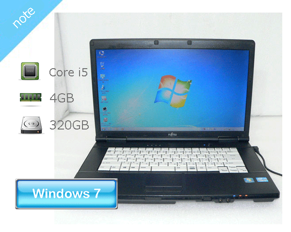 Ãm[gPC Windows7 Pro 32bit xm LIFEBOOK A572/F (FMVNA7HE) Core i5-3320M 2.6GHz  4GB HDD 320GB(SATA) DVD-ROM WPS Office2t