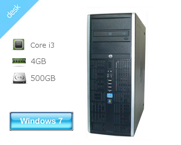 Windows7 Pro 32bit HP Elite 8300 CMT (QV993AV) Core i3-2120 3.3GHz メモリ 4GB HDD 500GB(SATA) DVD-ROM タワー型 中古デスクトップパソコン