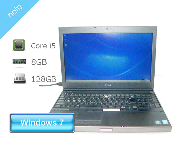 񤢤 Windows7 Pro 64bit DELL PRECISION M4800 Core i5-4200M 2.5GHz  8GB SSD 128GB DVD-ROM 15.6 եHD(1920x1080) FirePro M5100 Web ACץ°ʤ