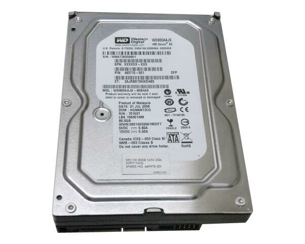 HP 493715-001 SATA 80GB 3.5インチ (Western Di