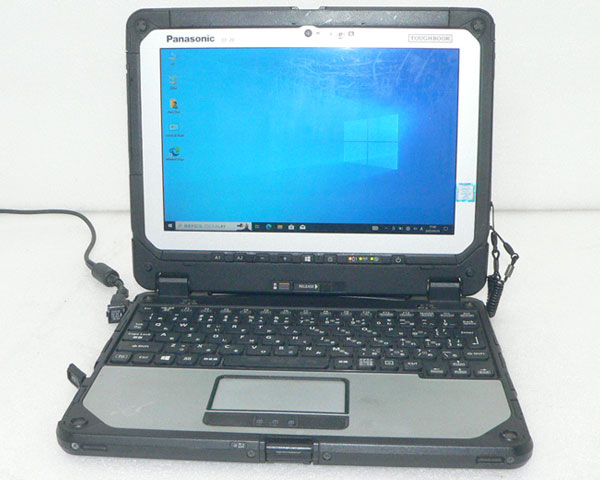 パソコン 中古 Windows10 Pro 64bit Panasonic TOUGHBOOK CF-20 (CF-20E0385VJ) Core m5-7Y57 1.2GHz メモリ 4GB 128GB(NVMe SSD) 10.1インチ(1920×1200) タッチパネル 2in1 タブレットPC 超堅牢 キーボード付き ノートパソコン 外観難あり ACアダプタ欠品