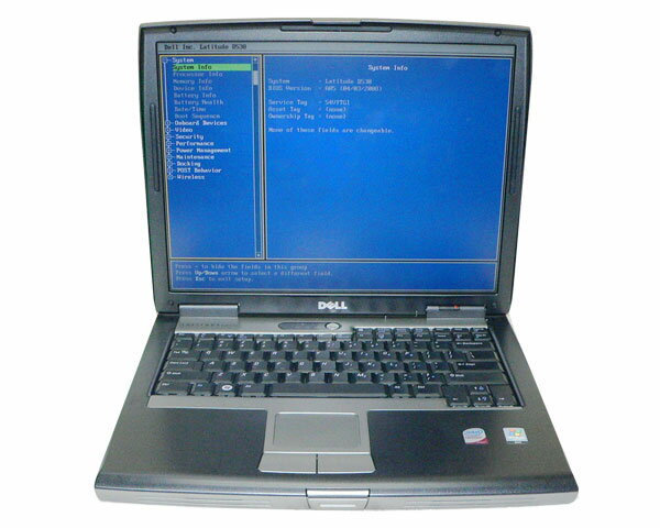 【JUNK】DELL Latitude D530 CoreDuo T7250 2.0GHz メモリ 1GB HDD 120GB DVDマルチ 15インチ SXGA (1400x1050) 英語キーボード 中古パソコン ノート ACアダプタ付属なし