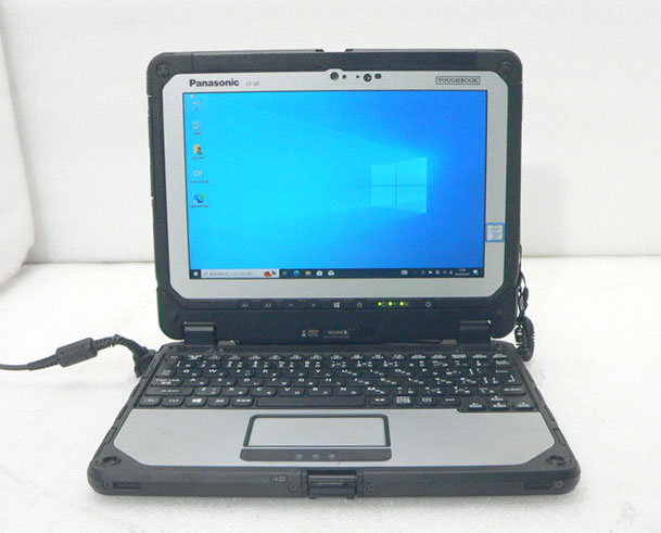パソコン 中古 Windows10 Pro 64bit Panasonic TOUGHBOOK CF-20 (CF-20E0385VJ) Core m5-7Y57 1.2GHz メモリ 4GB 128GB(NVMe SSD) 10.1インチ(1920×1200) タッチパネル 2in1 タブレットPC 超堅牢 キーボード付き ノートパソコン