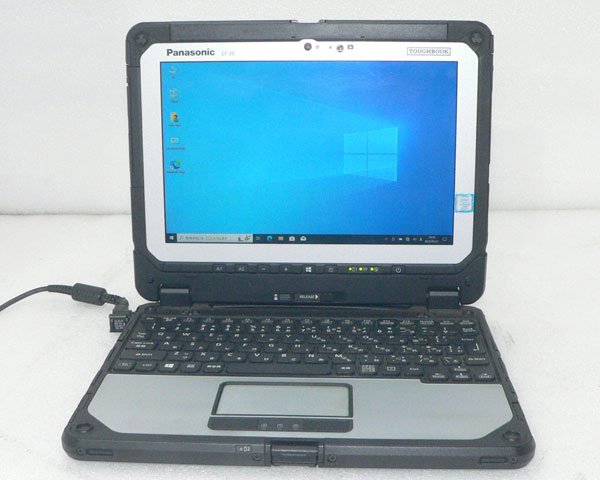 パソコン 中古 Windows10 Pro 64bit Panasonic TOUGHBOOK CF-20 (CF-20E0385VJ) Core m5-7Y57 1.2GHz メモリ 4GB 128GB(NVMe SSD) 10.1インチ(1920×1200) タッチパネル 2in1 タブレットPC 超堅牢 キーボード付き ノートパソコン