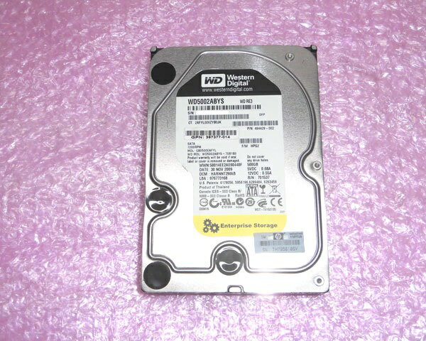 HP 484429-002(WD5002ABYS) SATA 500GB 3.5インチ【中古】