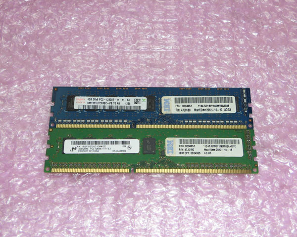 IBM 00D4957 (P/N:47J0180) PC3-12800E 8GB(4GB×2枚) 中古メモリー