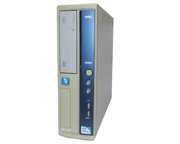 外観難あり Windows7 Pro 32bit NEC Mate MK25EA-B (PC-MK25EAZ7B) Celeron E3300 2.5GHz メモリ 2GB HDD 160GB(SATA) DVD-ROM 中古パソコン デスクトップ 本体のみ