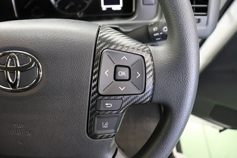 200系ハイエース トヨタ純正ステアリングスイッチ左右 ダークプライム