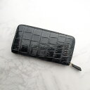 【プレゼントキャンペーン中】クロコダイル ラウンドファスナー ロングウォレット Sサイズ CLWS1 ブラック|黒財布 長財布 ラウンドジップ 本革 ワニ革 ワニ皮 わに革 鰐革 エキゾチックレザー 一枚革 メンズ レディース(4)