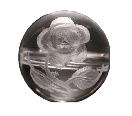 薔薇(バラ) 彫り水晶10mm 【穴あり一粒売りビーズ】 バラ売り 手作りにオススメ! 天然石 パワーストーン / インペリアルオーラ おしゃれ かわいい オシ...