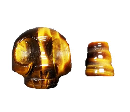 数珠 (念珠)髑髏(どくろ)ボサ付き 16mm 虎目石/タイガーアイ 1組 天然石 パワーストーン / インペリアルオーラ おしゃれ かわいい オシャレ 可愛い...