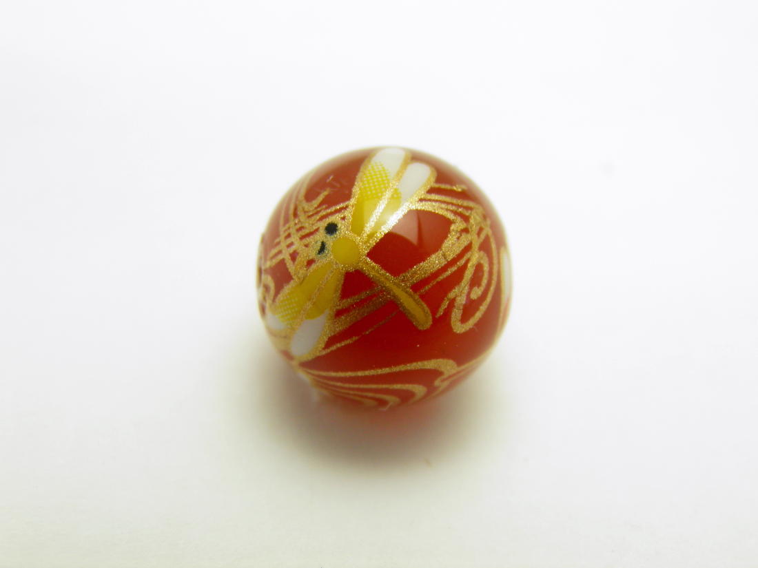 天然石プリントビーズ とんぼ 12mm オニキス・メノウ 1個売り / インペリアルオーラ おしゃれ かわいい オシャレ 可愛い プレゼント ギフト 贈り物