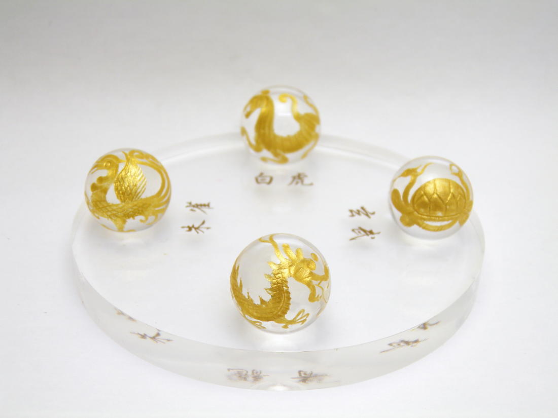 四神獣 20mm丸玉セット (金彫り・アクリル盤) 風水 パワーストーン / インペリアルオーラ おしゃれ かわいい オシャレ 可愛い プレゼント ギフト 贈り...