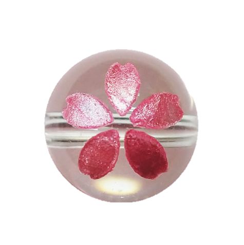 水晶 桜 ピンク彫り 12mm玉 【彫刻 一粒売りビーズ】 天然石 パワーストーン / インペリアルオーラ おしゃれ かわいい オシャレ 可愛い プレゼント ギ...