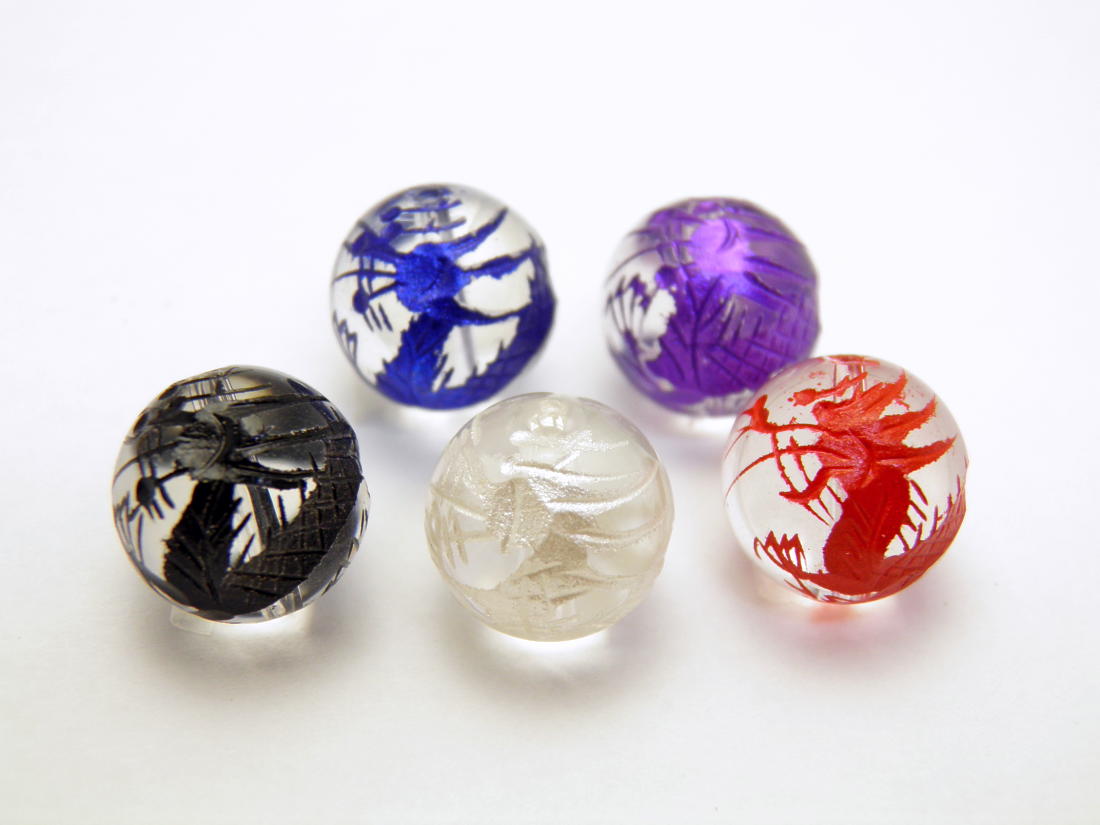 選べる6種類 龍彫り水晶 12mm玉 黒龍・白龍・赤龍・青龍・緑龍・紫龍 一粒売り 天然石 パワーストーン / インペリアルオーラ おしゃれ かわいい オシャレ 可愛い プレゼント ギフト 贈り物